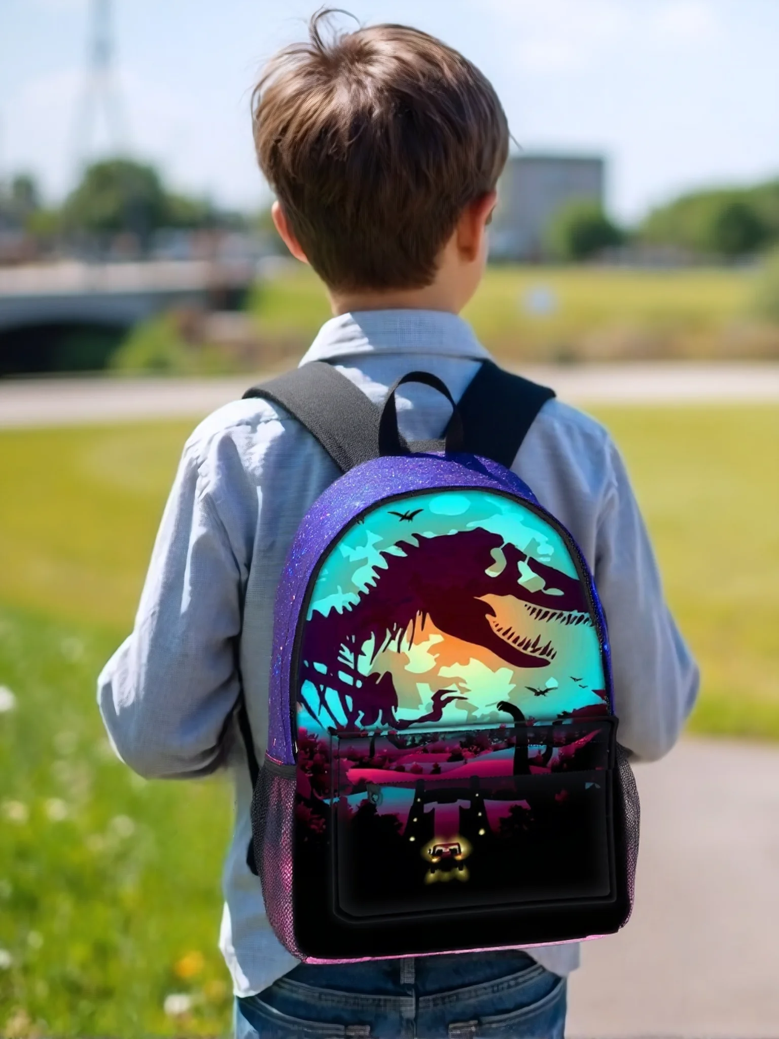 

HOT Jurassic World Kid Student Multifunction Backpack-Trendy Waterproof Knapsack-Big School Bag for Boys