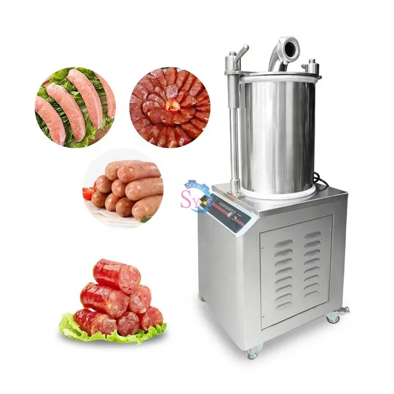 Vertical Hydraulic Automatic Fast Sausage Filler Stuffer Salami Maker Meat Filling Machine Glutinous Rice Sausage Making Machine
