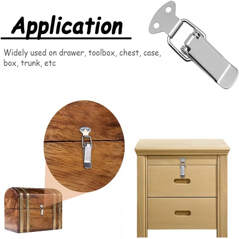 10pcs Spring Loaded Toggle Latch,Cabinet Spring Catch,Boxes Handle Toggle Lock,Lever Clasp,Case Clamp Hasp,Duck Billed Buckles