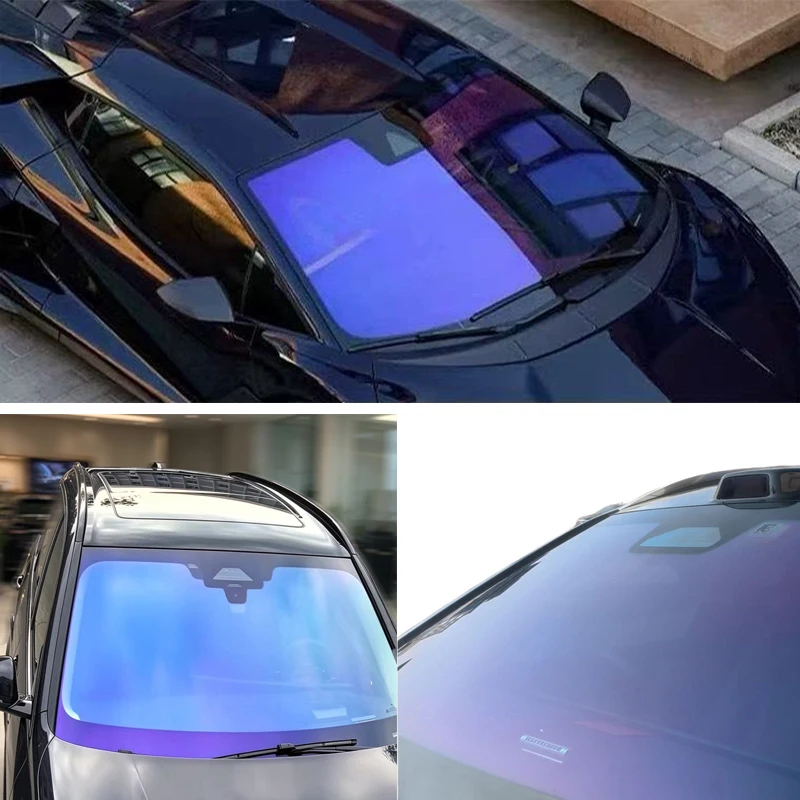1mX4m Chameleon Blue Car Tint Film 60% Visible Light Auto Front Windshiled Window Foil Color Change Sun Solar Sticker Protector