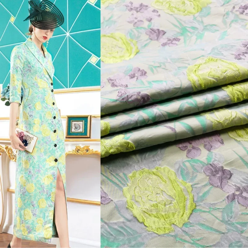 

Жаккардовая парчовая ткань, роза, европейский стиль, осенне-зимнее платье, модные ткани, шитье своими руками, материал Haute Couture на метр