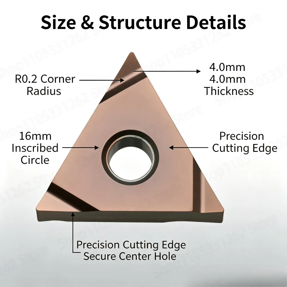 Cermet Turning Insert TNMG160404R-VF, Finishing Tool for Stainless Steel, Triangular External CNC Lathe Cutter