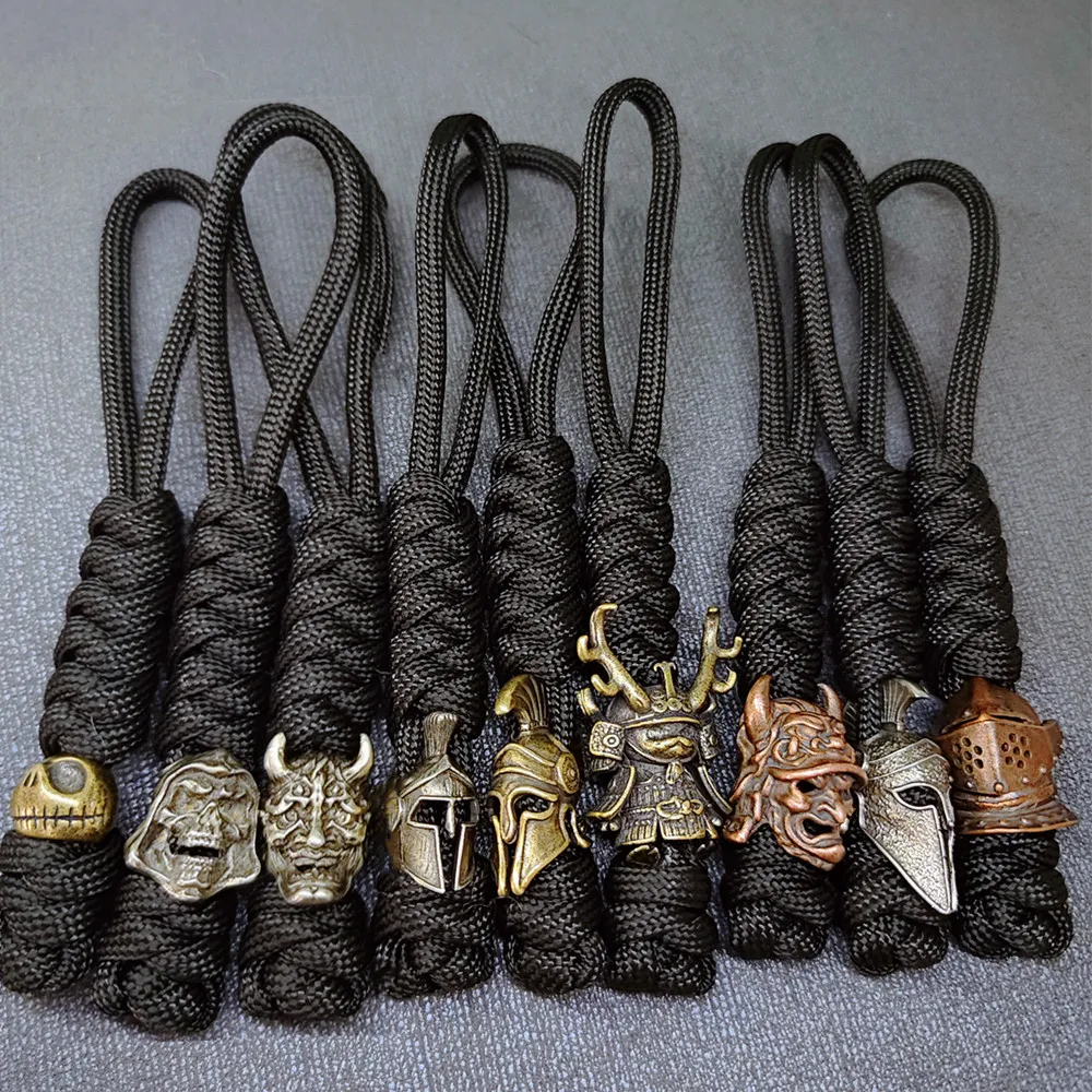 Vintage Hand-knitted Lanyard Keychain Biker helmet Pendant Paracord Rope weave Accessories Bag Hanging Handmade Car Keyring