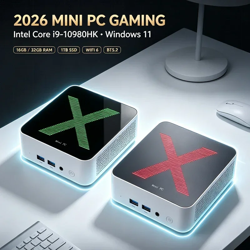 2026 New Mini PC Intel I9-10980HK Windows 11 Gaming Mini Computer 16GB/32GB RAM 1TB SSD WiFi6 BT5.2 4K Office Desktop Mini PC