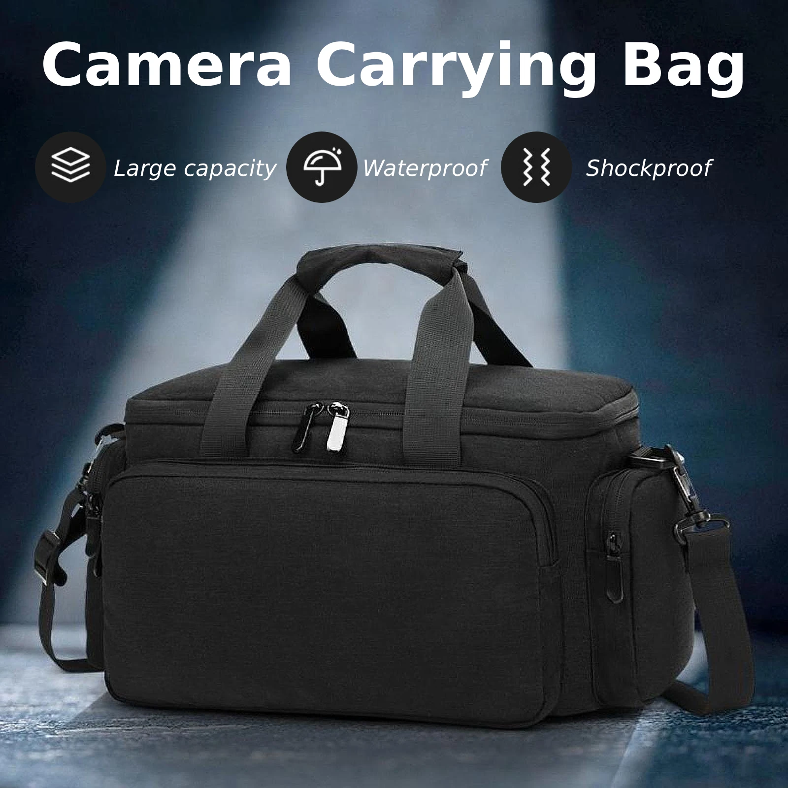 Bolsa de transporte para cámara a prueba de agua y golpes, estuche de nailon de gran capacidad para fotografía al aire libre, cámaras DSLR SLR, accesorios para lentes