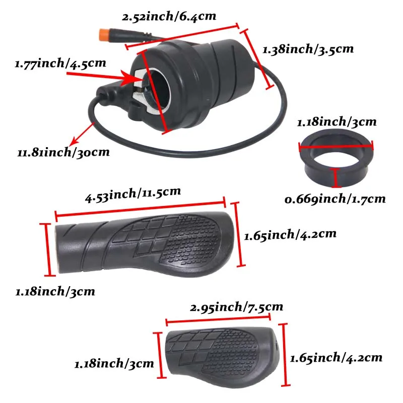 

20X Twist Throttle Grip for E-Bike Scooter, M8 Waterproof Half-Twist Speed Controller, Accelerator Handlebar Replacement