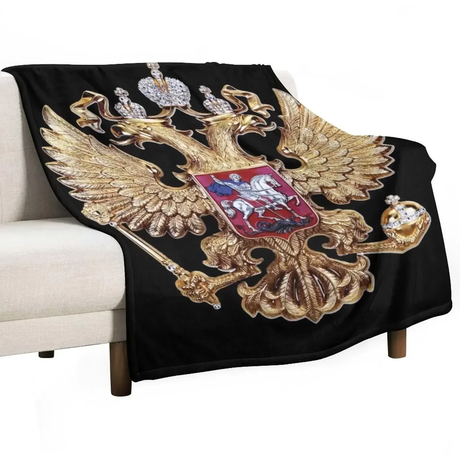 

Russian Coat of Arms. Russian gifts. Throw Blanket Nap anime Soft Loose Blankets