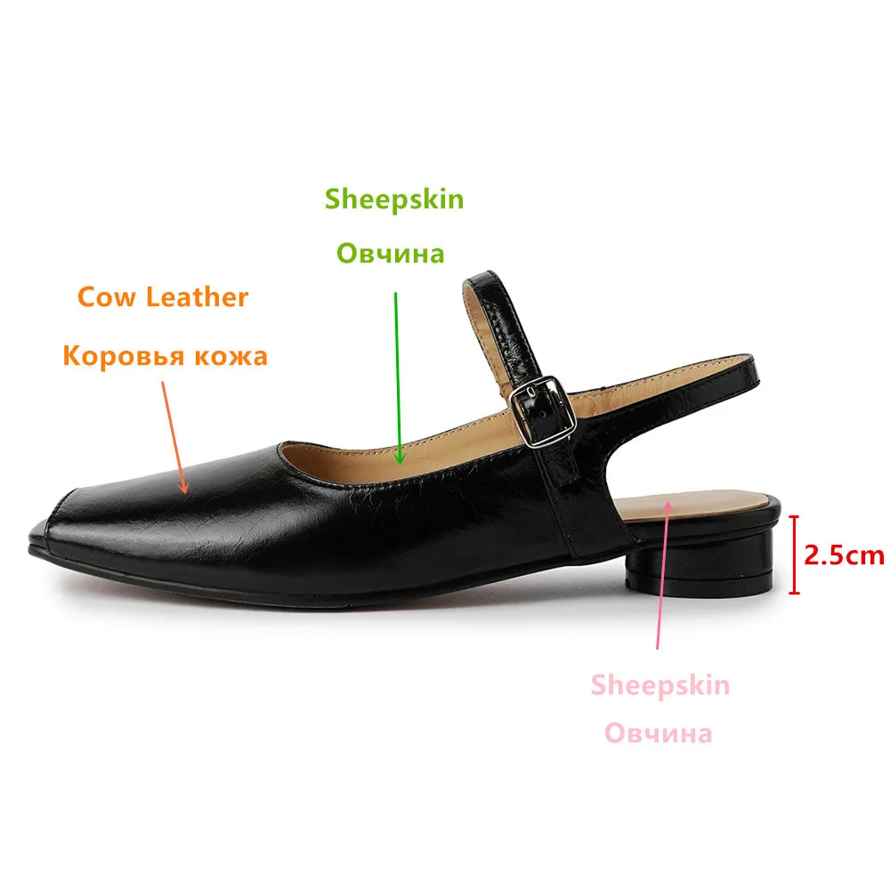MILI-MIYA Fashion Peep Toe Women Full Genuine Leather Sandals Thick Heels Solid Color Buckle Strap Plus Size 34-43 Handmade