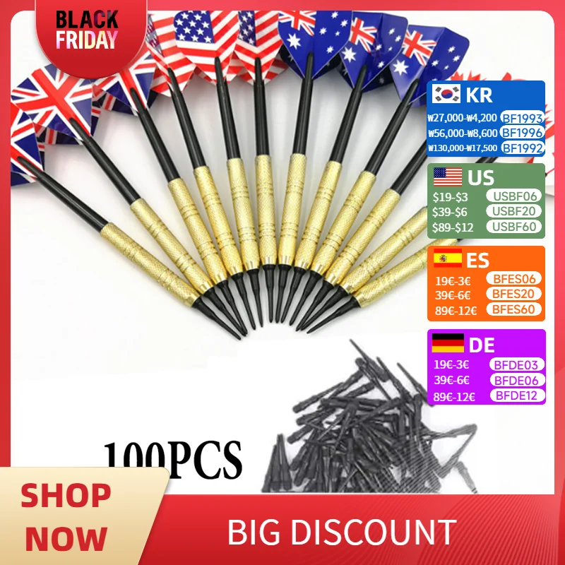 12 PCS Electronic Dartboard Accessories Professional Safety 14 Grams Soft Tip Darts Set With100 Extra Plastic Dart Tip