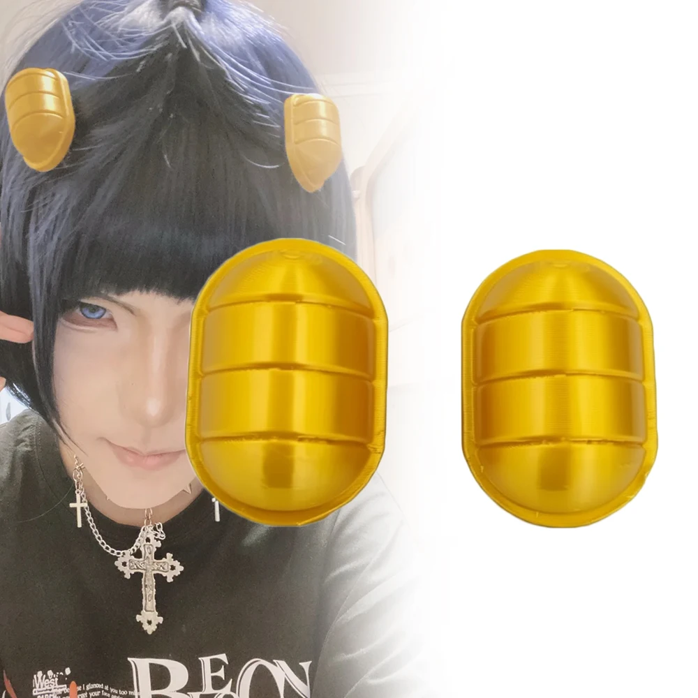 Anime JOJO Bruno Buccellati Cosplay Hairpin 3D Printing Golden Hair Clips Headwear Halloween Breadworm Shape Hair Accessories