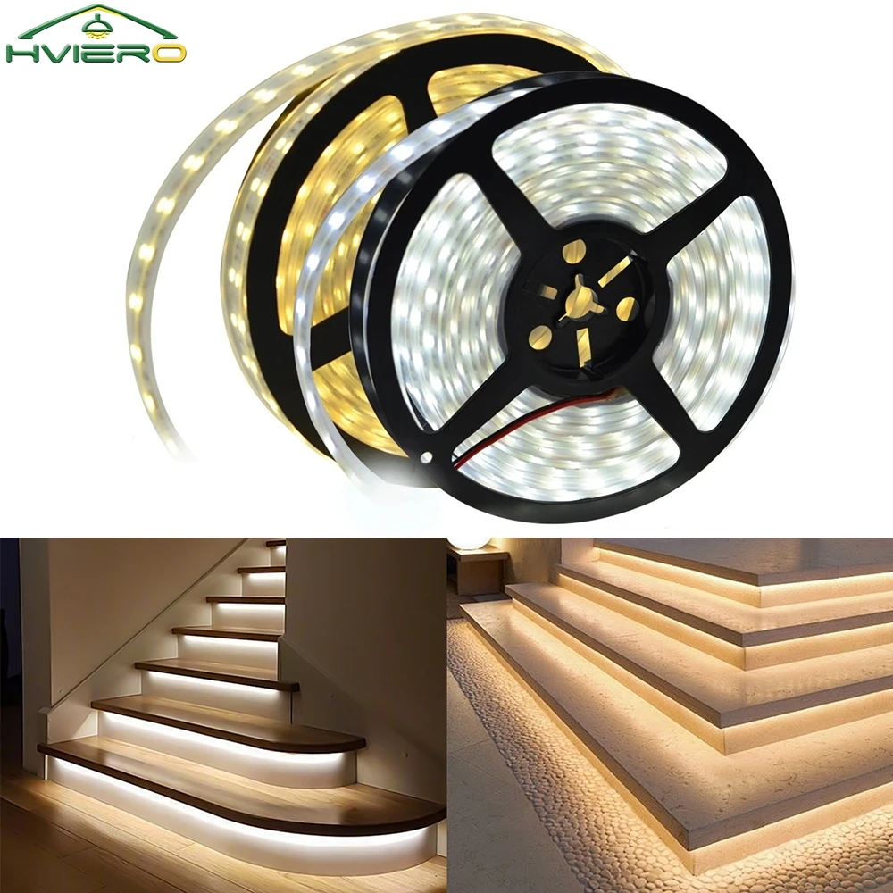 Double Row 600 Leds 1Roll 5M Warm White Led Strip Light 5050 SMD Ip67 Waterproof 12V DC Bar Garden Outdoor Holiday Desk Lamp