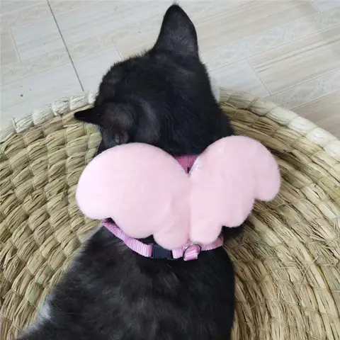 Adjustable Kitten Harness and Leash Set Cute Angel Wings Cat Harness Escape Proof for Walking Rabbit Gooses Ferret Small Animals