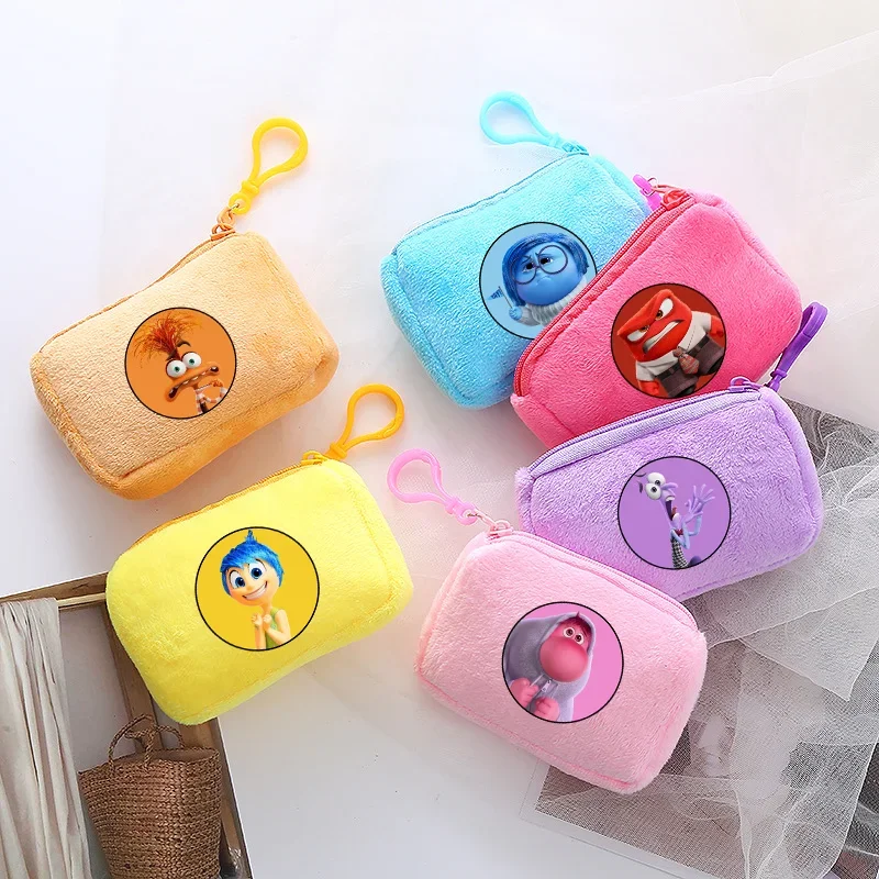 Inside Out Mini portamonete in peluche Disney Cartoon Figure Student Canvas Square Storage Bag Boys Girls Handbag Fashion Kids Gift