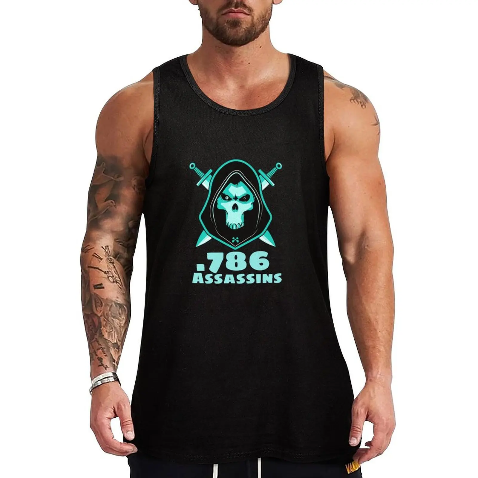 

.786 Assassins logo Tank Top Men's gym t-shirt male top