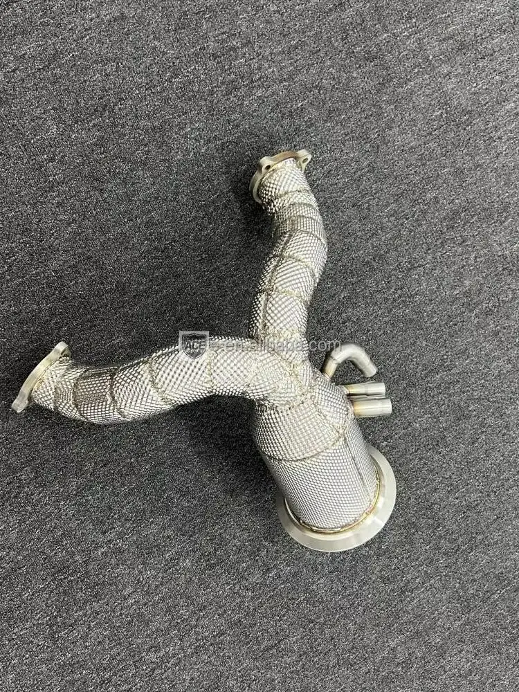 ACE für Audi Q7 Q8 3.0T Porsche Cayenne 3.0T 2020- Downpipe mit Hitzeschild Edelstahl-Rennsport-Auspuffanlage – Detail 9