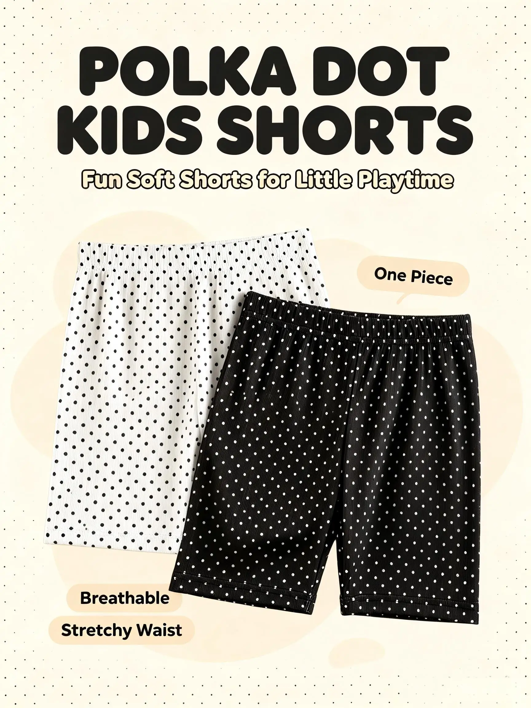 1Pc Toddler Girls Polka Dot Ribbed Bike Shorts Soft Breathable Knee Length Leggings Kids Casual Summer Safety Shorts For 2-10Y