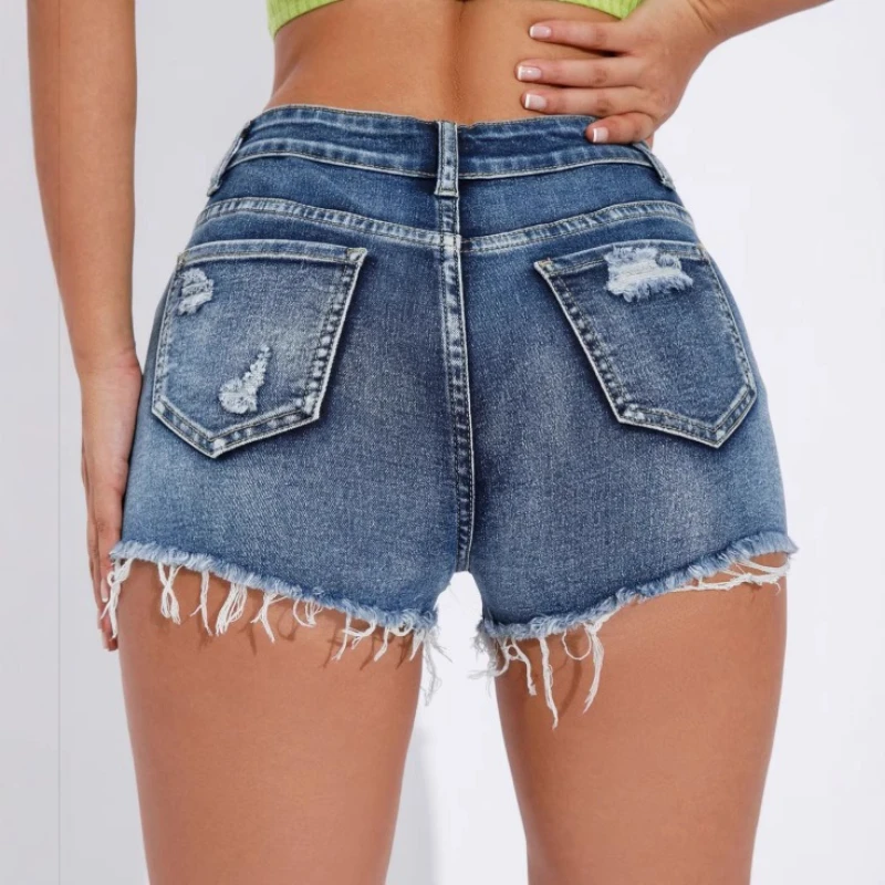 

2025 Best Seller High Waisted Shorts | Light Wash Distressed Denim Shorts Women | Stretch Raw Hem Y2K Summer Sexy Hot Pants