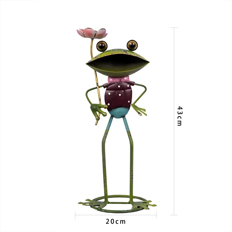 Creative Iron Metal Frog Decorative Ornaments for Garden, Countryside, Garden, and Courtyard Decoration Crafts in Stock