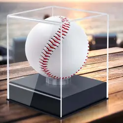 Softball Display Box Transparent Dustproof Baseball Display Box Waterproof Anti-UV Acrylic Baseball Organizer Box