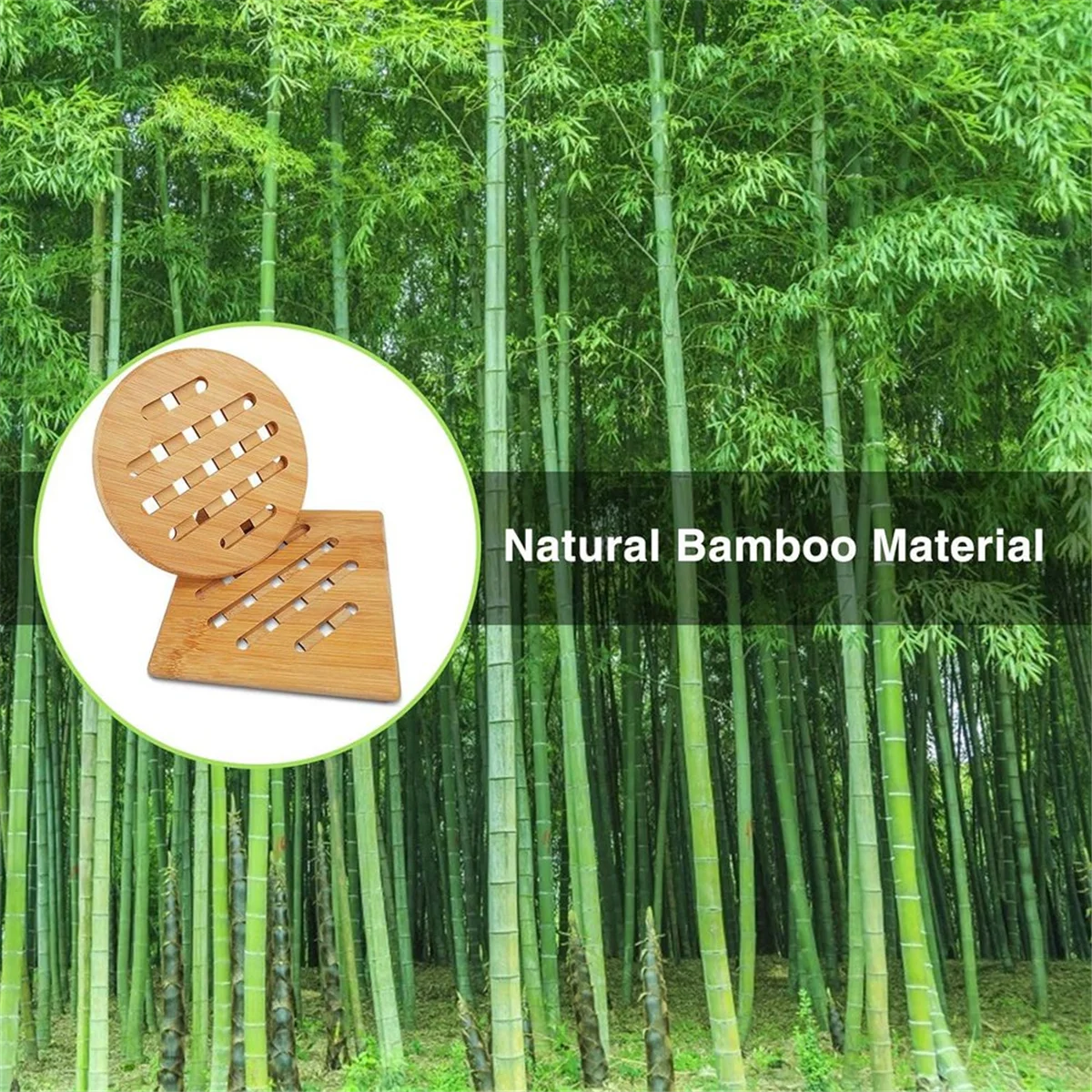 Tatakan panci bambu, alas tempat Bambu tahan panas, tatakan panci persegi dan bulat terbuat dari kayu, untuk, mangkuk, Pot, piring