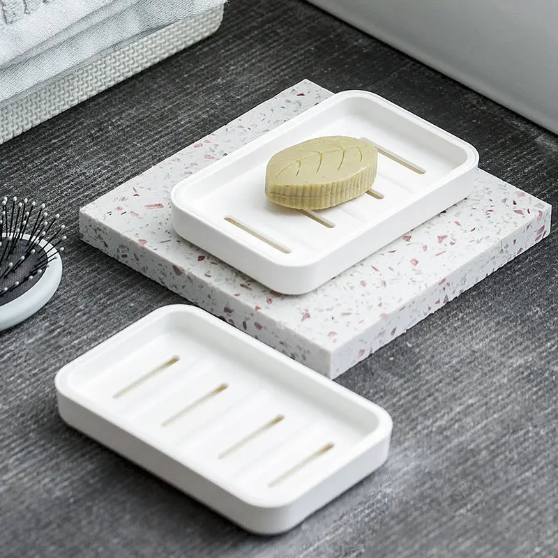 125*9mm Soap Tray Double Layer Auto-drain Simply Style Small Item Tray Kitchen Bathroom Accessories Household Supplies