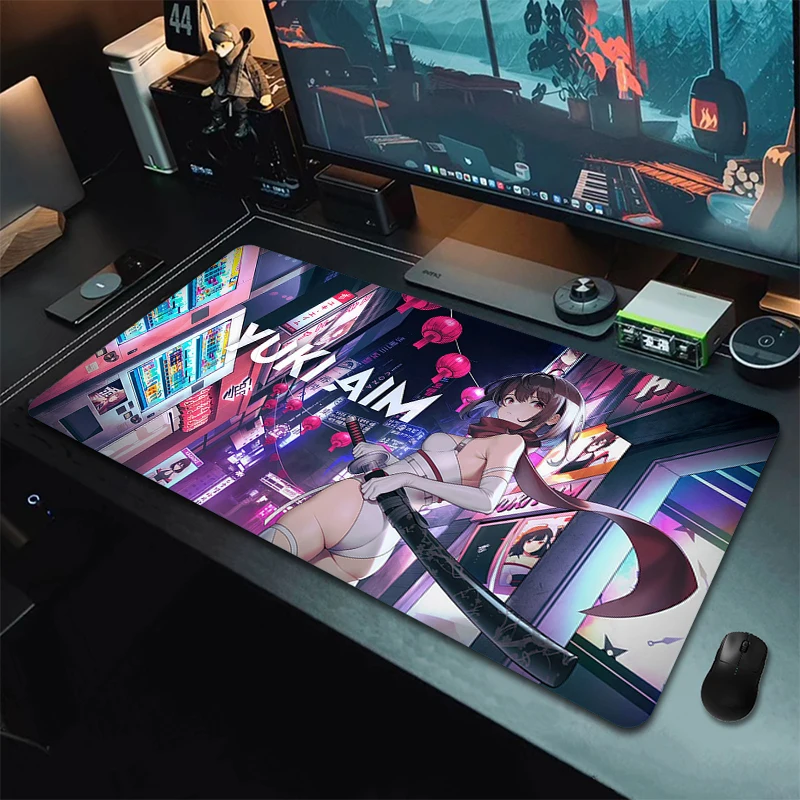 Imagem -04 - Yuki Aim-mouse Profissional Antiderrapante para Jogos Tapete de Mouse Grande 900x400 mm Gamer Mousepad Tapete de Teclado Premium Xxl