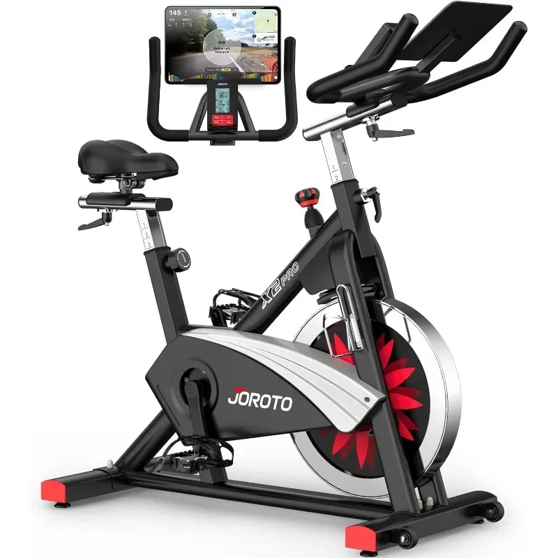 

Bluetooth Exercise Bike, Stationary Indoor Cycling Bike with Readable 100 Levels Magnetic Resistance, Plus Tablet Bracket