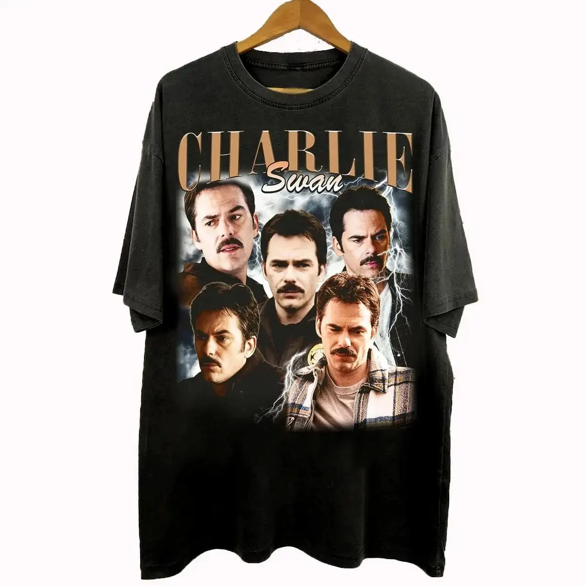 Vintage Y2k Tops 90s Bootleg Style Charlie Swan T-Shirt Twilight Classic Movie Print Cotton T-Shirt Casual Loose Tops Unisex
