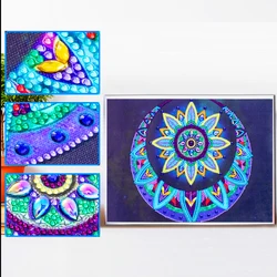 DIY Diamond Painting Special Shape Moon Mandala Diamond Embroidery Mosaic Flower Picture Of Rhinestone Wall Art