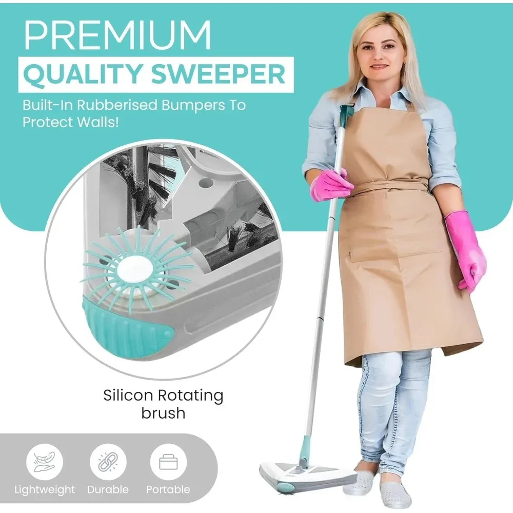 مكنسة خفيفة الوزن لتنظيف زوايا بلاط الخشب الصلب للسجاد القصير لمدة 30 دقيقة