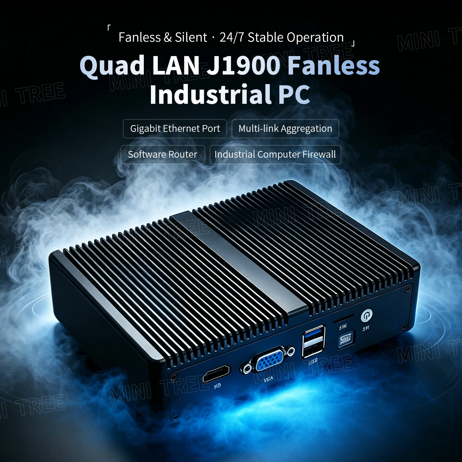 

Mini PC Fanless Intel Celeron J1900 J5005 N5095 4LAN i210 1000M Micro Computer Windows10 PfSense Firewall Network Server Router