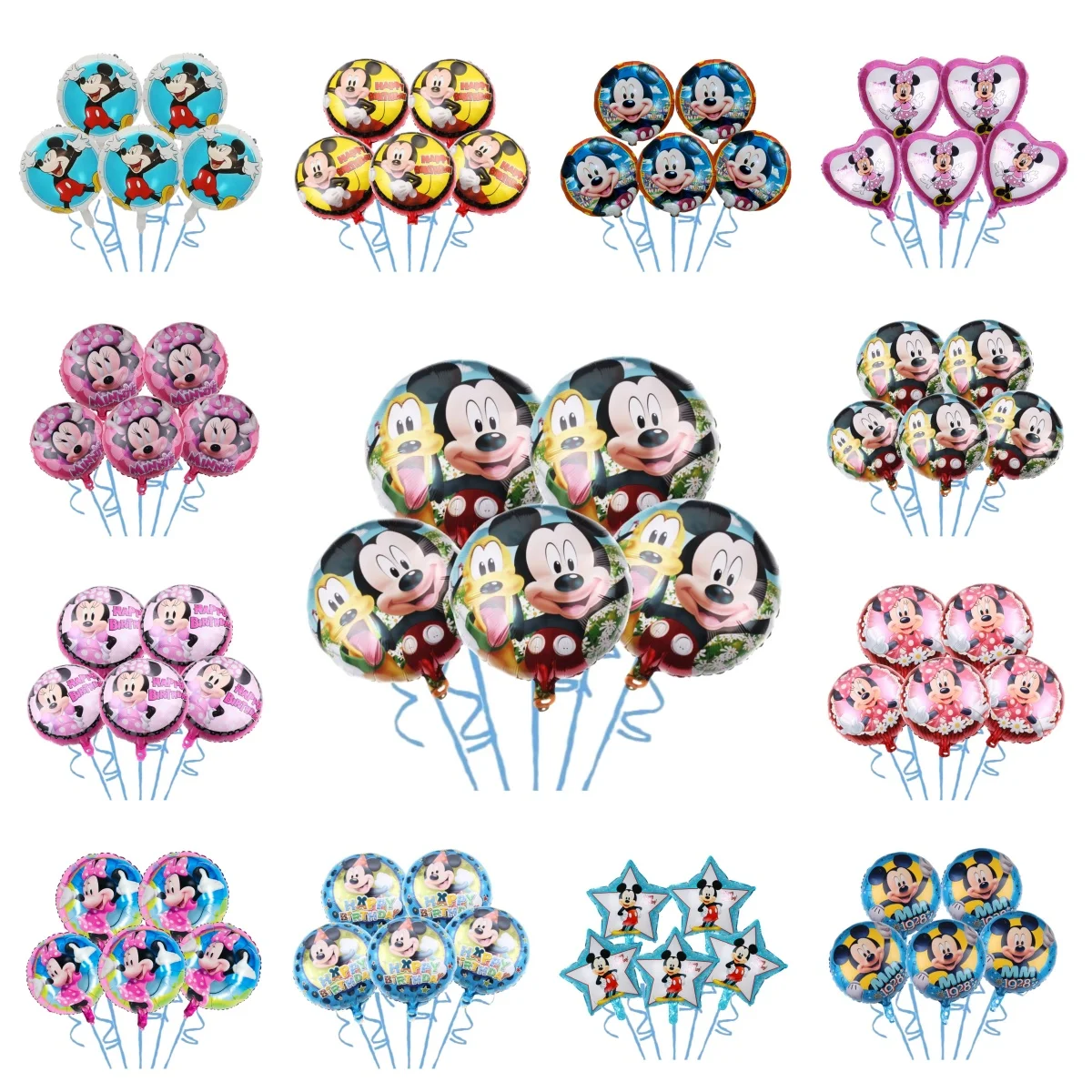

5pcs Disney Mickey Minnie Mouse Foil Helium Balloons Baby Shower Birthday Party Wedding Decoration Supplies Kids Toy Air Globos