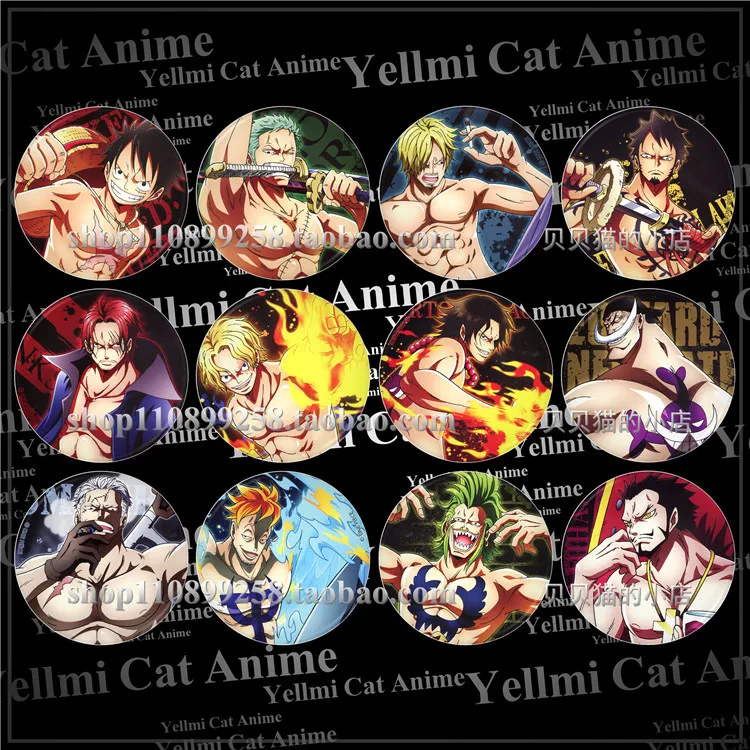 

Значок аниме One Piece Luffy Zoro Nami Sanji Chopper Robin Franky Brook Jinbe Ace Sabo Trafalgar Law Shanks Mihawk Buggy Marine