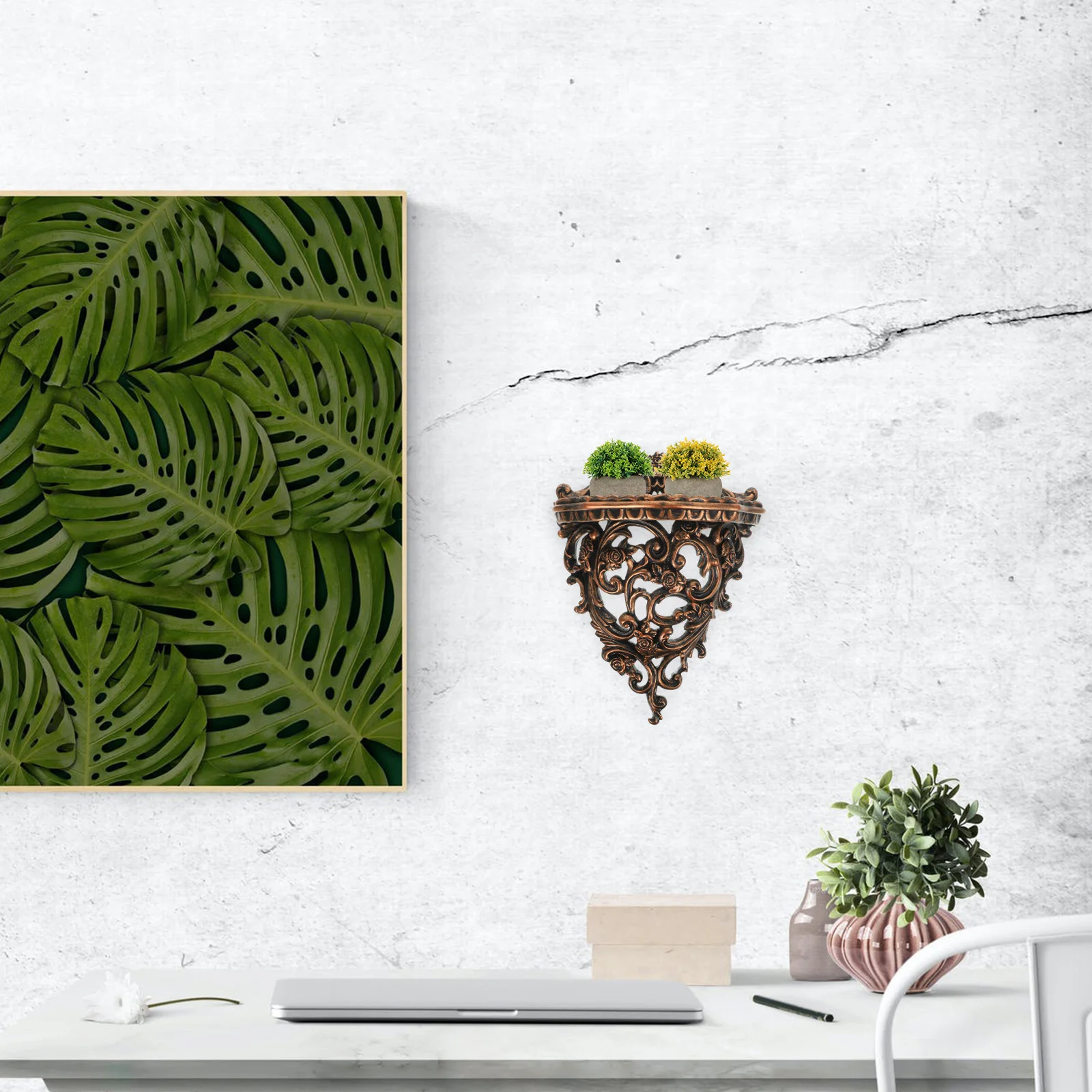 Soporte de pared para colgar decoraciones para el salón, estante de almacenamiento, tablero, estantes flotantes de resina para teléfono