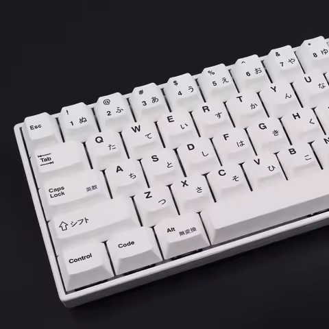 Minimalist White 135 Keys Cherry Profile PBT Keycap DYE-Sub English Custom Personality Keycaps For Mechanical Keyboard 61/64