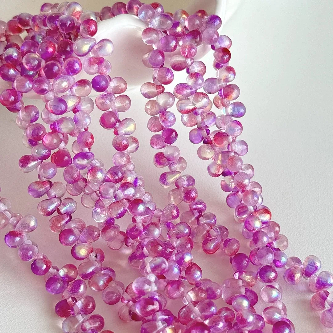 60pcs  4*6mm Handmade Glass Beads Bracelet Necklace Earring Scatter Pieces DIY Semi-finished Production