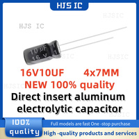 30-50-100PCS NEW 100% quality 16V10UF 4x7MM 16v 10uf 4*7mm 16v 10μF Direct insert aluminum electrolytic capacitor electronics