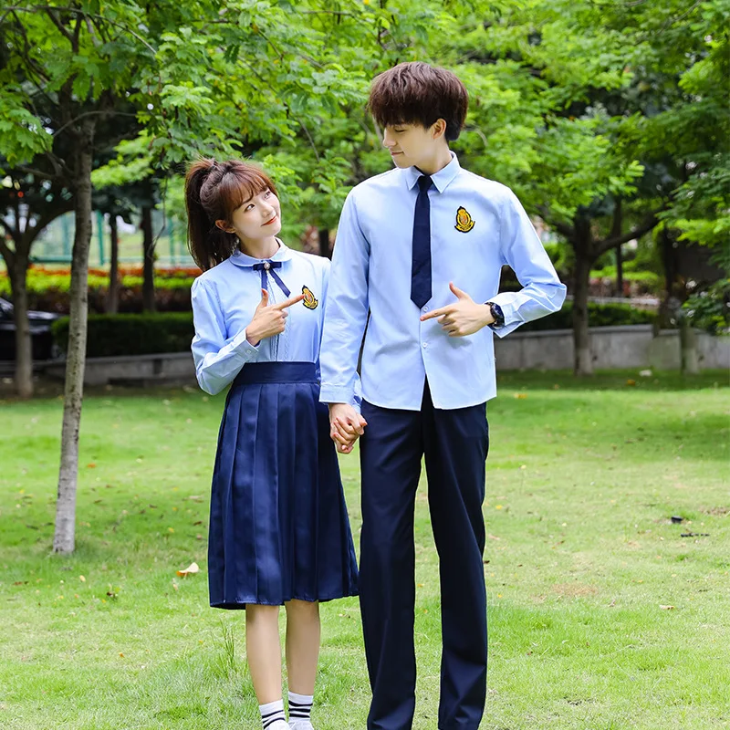 C042 Middle School Students Uniform Graduation Class Suit Jk Skirt Chorus Garden Service  Long Shirt College Style