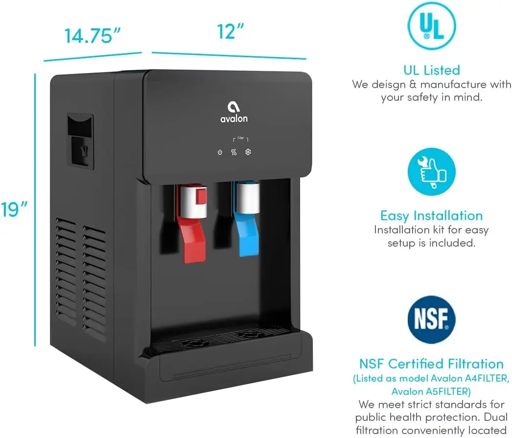 تتضمن فلاتر تركيب ومرشحات المياه على مرحلتين من Water Cooler-2، معتمدة من NSF