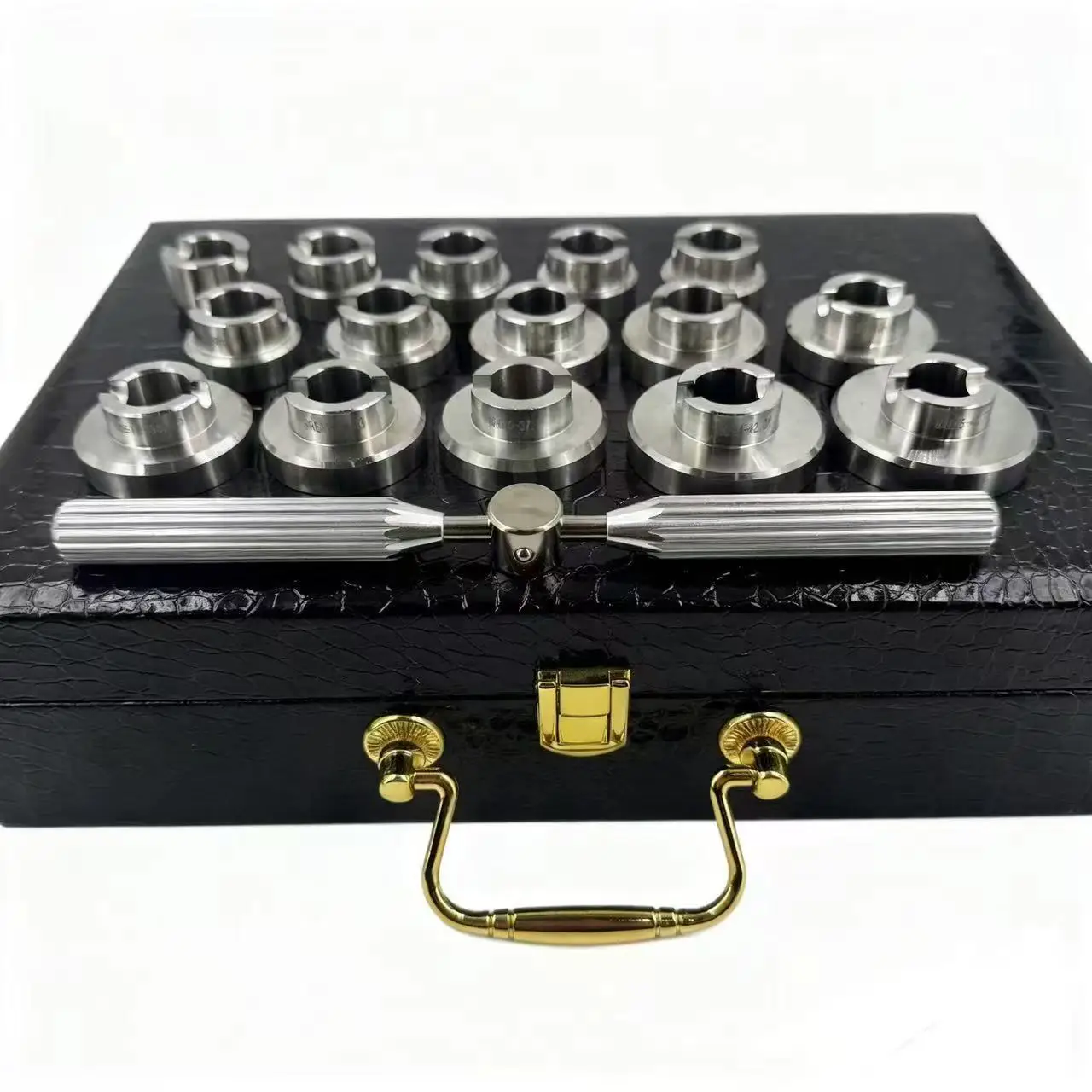 New Professional Watch Repair Tool Set Stainless Steel 15Pcs Watch Case Opener Die Kit for Luxury Watches Back Remover with Box