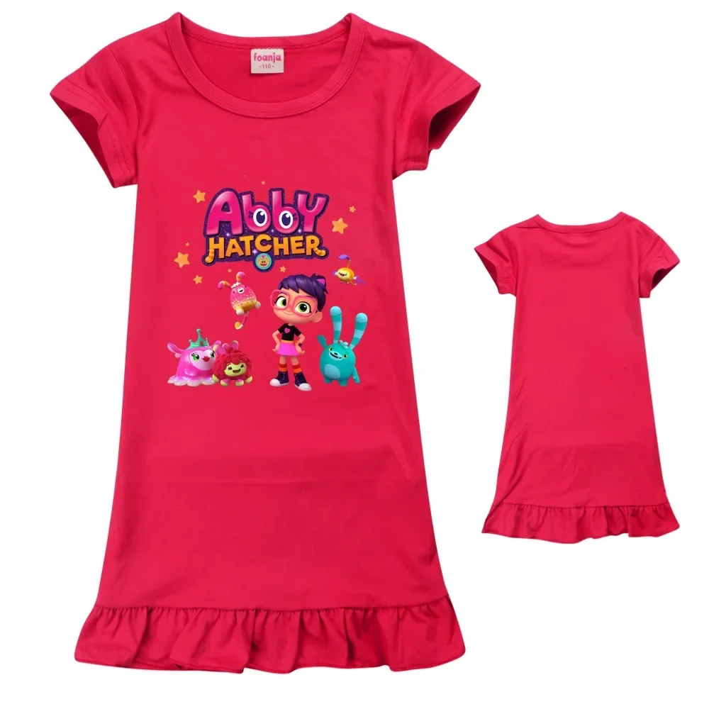 Vêtements de nuit de dessin animé pour enfants, robe Abby Hatcher Princess Pepper, chemise de nuit imprimée pour filles, robes de soirée pour enfants, pyjamas d'été, nouveau