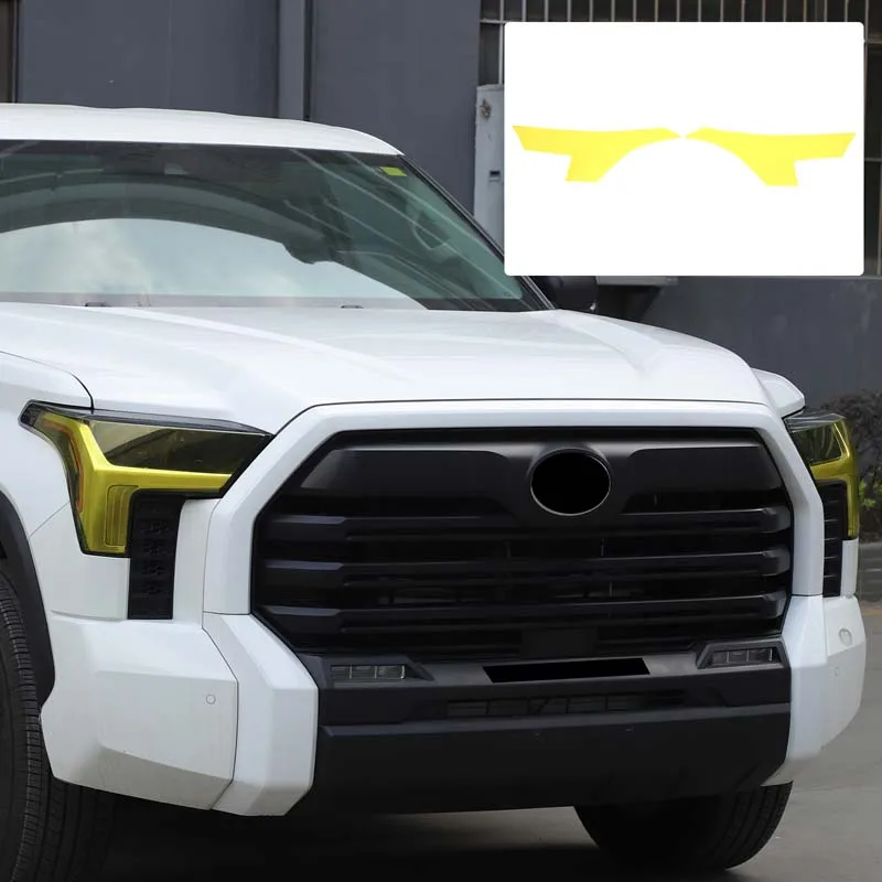 

For Toyota Tundra 2022-2024 car headlight yellow stickers, light film color changing film, car exterior sticker accessories
