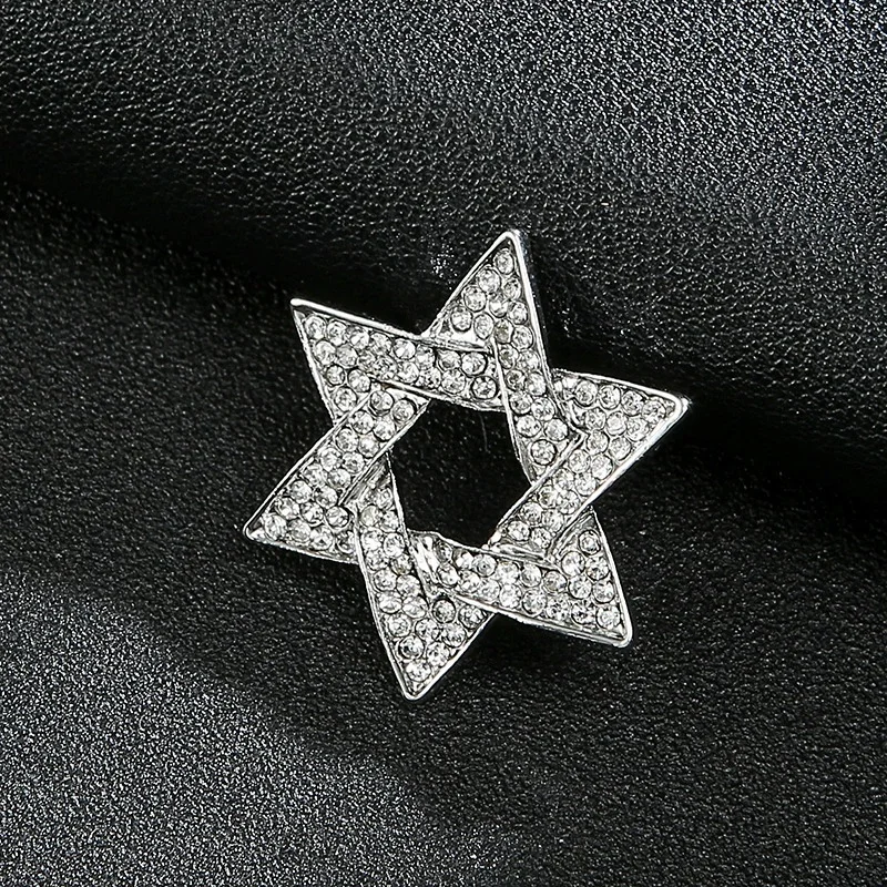 Fashion Women Men Unisex Eight Pointed Star Brooch,Star of David Badges Pins Jewelry