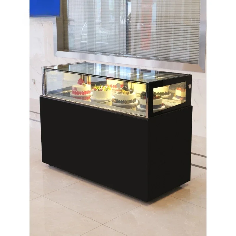 commercial air-cooled single layer right angle dessert cabinet, fruit preservation cabinet, refrigerated display cabinet