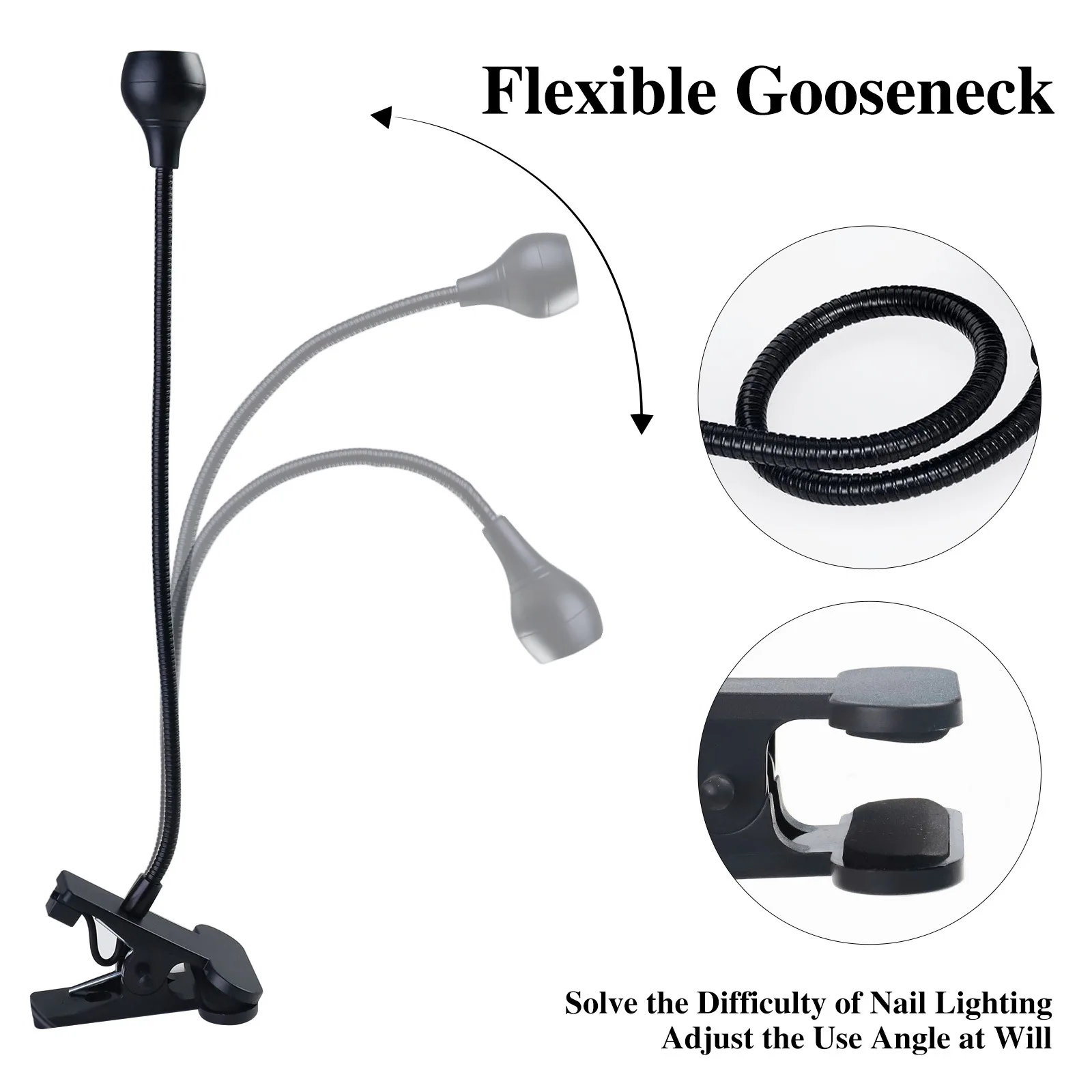 Nieuwe LED UV-licht voor het drogen van gelnagellak Clip-On flexibel bureau Mini USB-nagellamp Draagbare nageldroger Manicure Salongereedschap