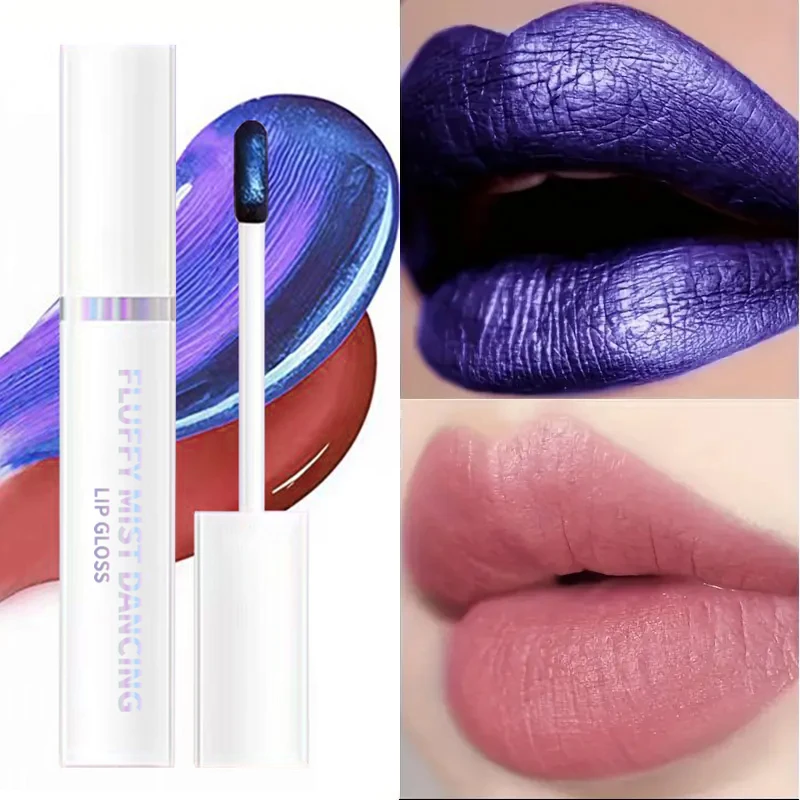 Rossetto colorato a lunga durata e impermeabile |   Ricco bordeaux, viola vibrante e sfumature blu | Trucco quotidiano | Labbro vibrante