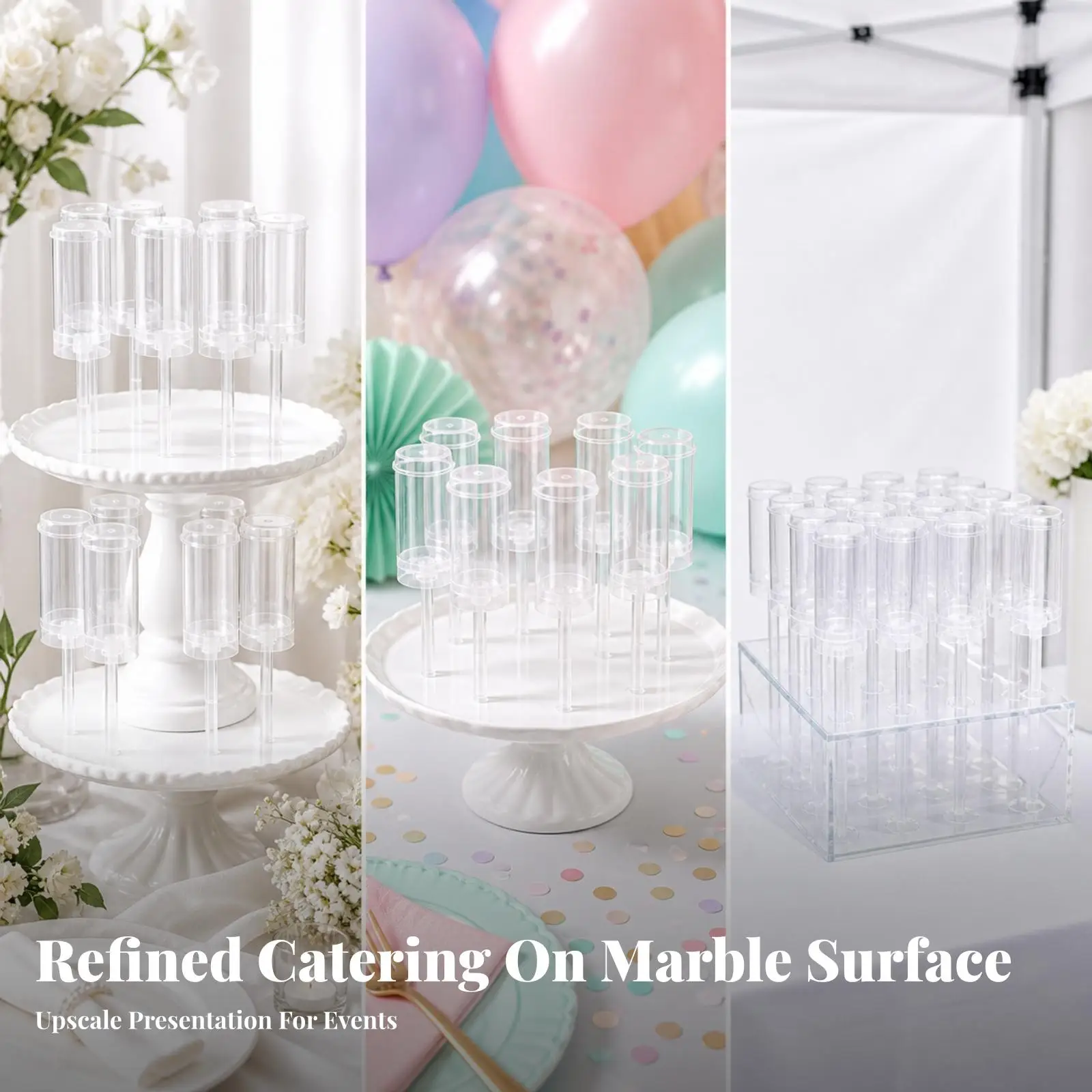 Acrylic Cake Display Stand 20 Slot Dessert Holder for Party Buffet Table Transparent Cupcake Organizer Rack