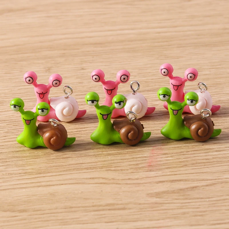 

5pcs 21x21mm Cartoon Resin Snail Charms Pendants for Jewelry Making Drop Earrings Necklace Bracelet DIY Handmade Crafts Supplies