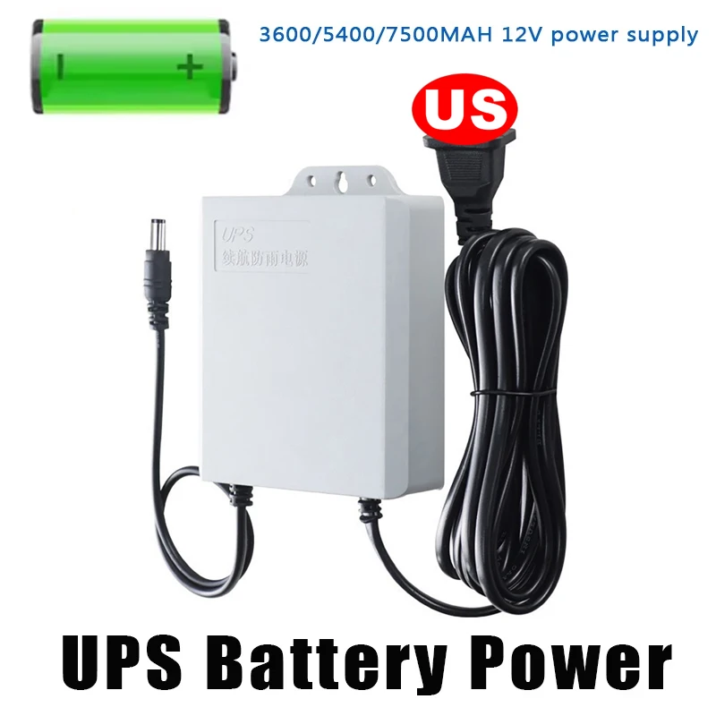 

Waterproof UPS Backup Battery Power Adapter Supply 3600mAh DC12V Output for CCTV Camera Security UPS Monitoring Power Outage