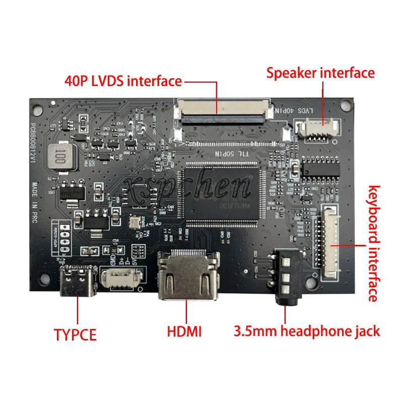 HDMI+Audio 40pin LCD Driver Controller Board Kit for Panel HJ080IA-01E EJ080NA-04C 1024*768 android USB 5V